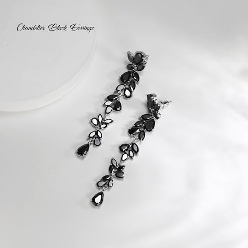 UDYLGOON Cubic Zirconia Chandelier Long Dangle Earrings for Women Bride Bridesmaid Wedding Prom Pageant Party4