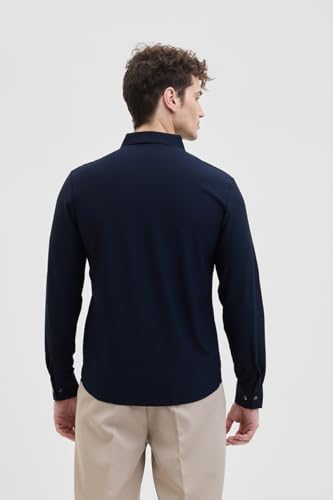 Image of SNITCH PSF Mens Shirts | Slim Fit Design | Poly Blend Fabric, Classic Spread Collar & Full Sleeves, Versatile for Casual & Formal Wear