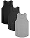 KAWATA Men's 3 Pack Dry Fit Workout Tank Top Gym Muscle Tee Fitness Bodybuilding Sleeveless T Shirts