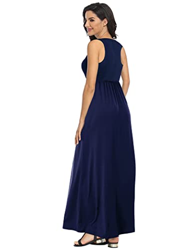 Image of Lacavocor Womens Summer Maxi Dress Tank Top Sleeveless Long Dresses