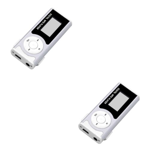 LIFKICH ポータブルミニmp3プレーヤー本体2個、16gbスロット搭載、ledフラッシュライト付き、プラスチック製、65x28x18mm、mp3/20充電式