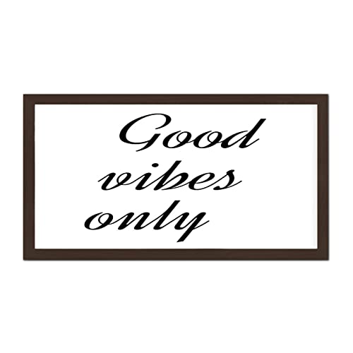 Plaque murale en bois Good Vibes Only avec cadre moderne pour decoration de salon