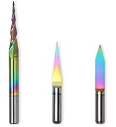 Genmitsu Lot de 3 fraises à tête sphérique conique en forme de V - Revêtement chromé CNC - Tige d...