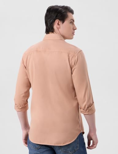 Image of Symbol Premium Men Long Sleeve Casual Washed Cotton Twill Shirt (Regular Fit)