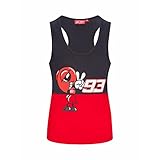 Camiseta de Tirantes para Mujer Marc Marquez 93 Official MotoGP Cartoon - Rojo - XS