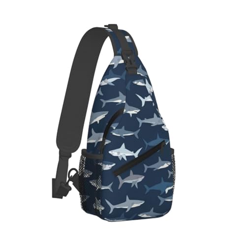 Shark Sling Backpack,Fashion Shoulder Bags Adjustable Crossbody Chest Bag for Women Men Travel Hiking Daypack2