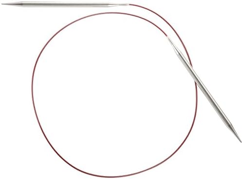 ChiaoGoo 32-Inch Red Lace Stainless Steel Circular Knitting Needles, 6/4mm