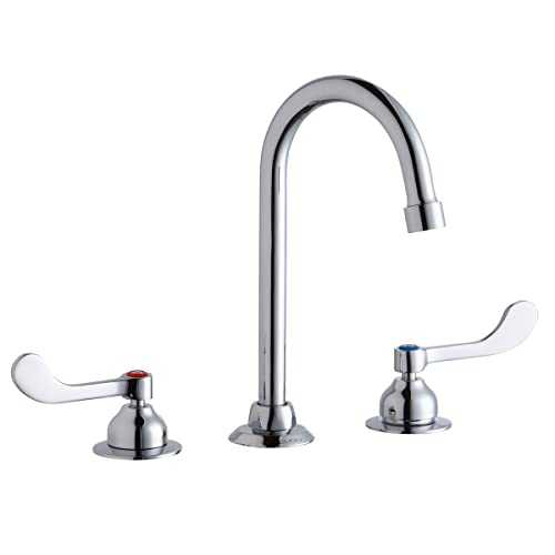 Elkay LK800GN05T4 Chrome Concealed Deck Faucet with 5" Gooseneck Spout and 4" Wristblade Handles