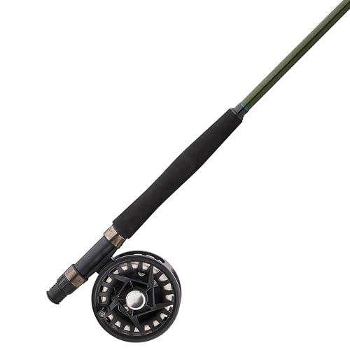 Shakespeare Cedar Canyon Select Fly Reel and 8' Rod Combo Kit, 3-Piece Graphite Blank Construction, Comes Fully Rigged, Includes Leader and Flies