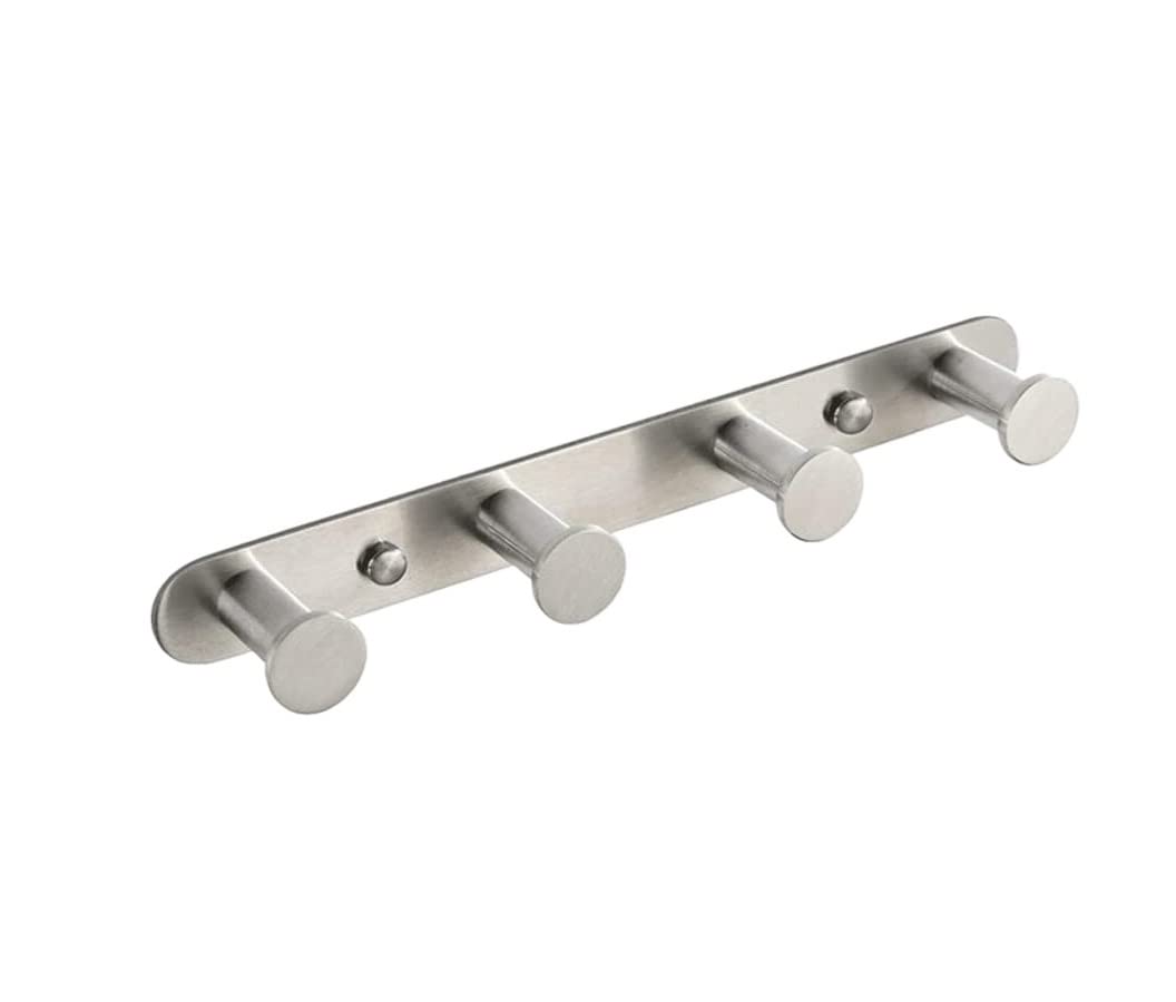 tea towel holders, 304 Stainless Steel Towels Hook Bathroom Towel Rack Living Room Wall-mounted Coat(Silver,4 hooks)