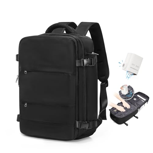 HPLQQ Sac à dos sous vide de voyage 40x30x20 avec pompe pour Ryanair,Cabine Avion Bagage cabine à main avec compression pour homme et femme,Sac airbag avec...