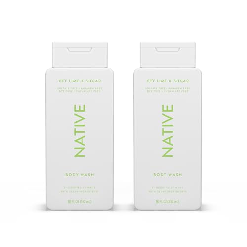Image of Native Body Wash Contains Naturally Derived Ingredients | For Women & Men, Sulfate, Paraben, & Dye Free Leaving Skin Soft and Hydrating | Key Lime & Sugar 18 oz