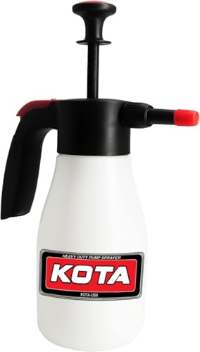 KOTA 1L Pressure Sprayer Pump Bottle – Heavy-Duty Handheld Sprayer for Automotive Solvents, Durable PE Plastic with Brass Nozzle (1)
