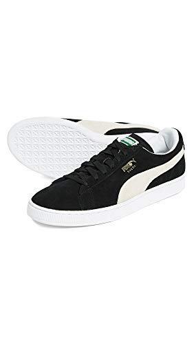 Image of PUMA mens Suede Classic + Sneaker, Black /White, 8.5 US