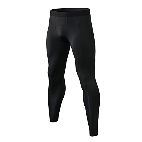 Wragcfm Men's Compression Pants Cool Dry Athletic Workout Leggings Running Active Sports Tights Base Layer(Black, S) #TOP22