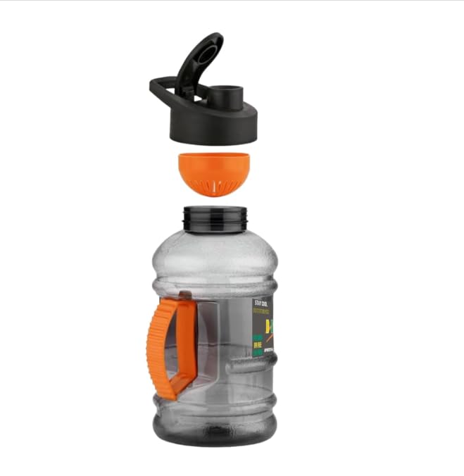 D Inoru™ Pro-Series Gym, Sports, Workout - Protein Shaker Gallon Water Bottle with Ball 1500 ml Shaker (Pack of 1, Plastic) (Orange)-image-49