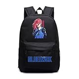 LKY STAR Hombre Mujer Blue Lock Mochila Escolar Anime, 45 x31 x18 cm, 4 Compartimentos, Compatible con Portátil 15.6', Resistente al Agua, Negro