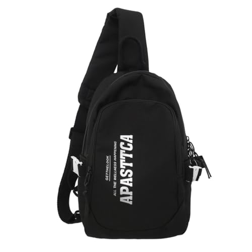 Image of GUSTAVE Sling Bag for Men Fashion Nylon Crossbody Bag with Handle Lightweight & Durable Outdoor Lightweight Item Bag for Travel, Strolling, Hiking, Camping, Commuting, Black, 20x12x31cm