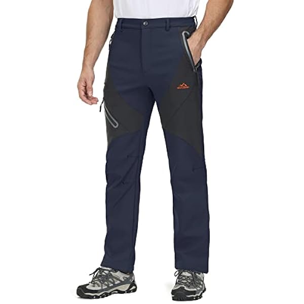 TACVASEN Pantalones de Lana de Los Hombres Pantalones Impermeables Calientes Pantalones de Senderismo Invierno Pantalones de Esquí