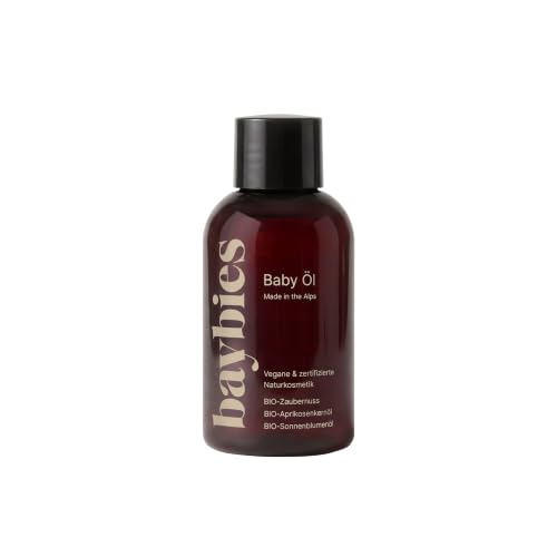 BAYBIES Baby Pflege Öl 100ml | Zertifizierte Naturkosmetik | Veganes Babyöl für Pflege, Reinigung & Massage | Parfüm- & Alkoholfrei