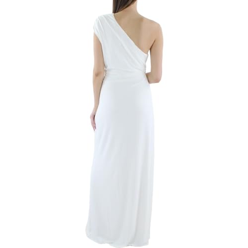 Image of BCBGMAXAZRIA Women's One Shoulder Neck Rhinestone Trim Cut Out Gown