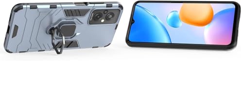 Image of Shockproof 360 Rotation Ring Holder Kickstand Hard Back Cover for Xiaomi Poco M4 5G - (Robot, Blue)
