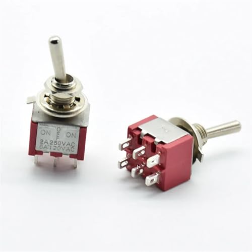 Interruptor de palanca de 6 pines DPDT impermeable con tres posiciones ON-OFF-ON 5