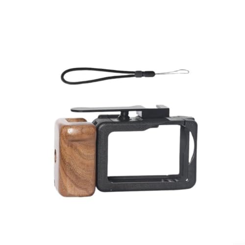 Correa de muñeca y jaula de metal para DJI Osmo Action 6 con grip de madera 2