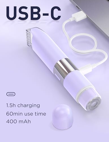 Recortadora de bikini 2 en 1 sin tirones: maquinilla suave con USB-C 7