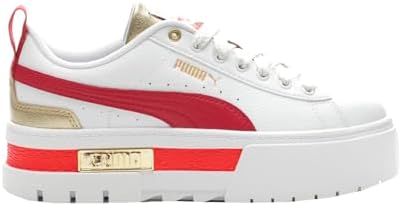 PUMA Mayze Glitz (Big Kid) Puma White/Persian Red/Puma Team Gold 6 Big Kid M | Image 2