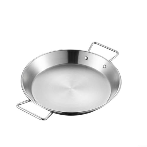 Pentola a fondo piatto in acciaio inox con manici ergonomici per preparare zuppe, stufati e paella (30 cm)