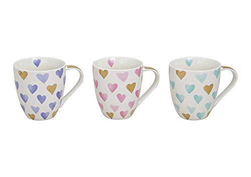 Wurm - Kubek Jumbo z motywem serca z porcelany, 3 przegródki, 11 cm, 400 ml