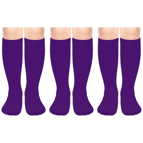 Olreco Purple Softball Socks for Girls Youth Softball Socks Purple Soccer Socks Youth Soccer Socks Kids 6-8 Boys Baseball Sock