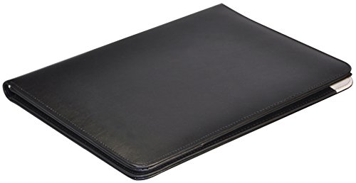 Image of Monolith Leather Conference Folder with A4 Pad - Black