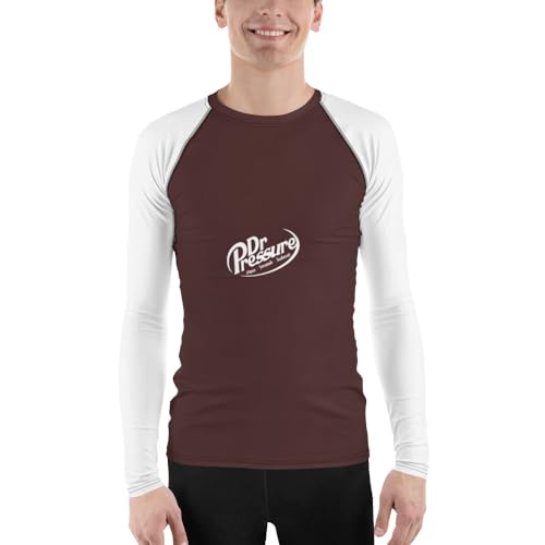 Submission Squad Grappling Co. Dr. Pressure - Funny BJJ Parody Long Sleeve Rashguard for Gi Or No Gi White