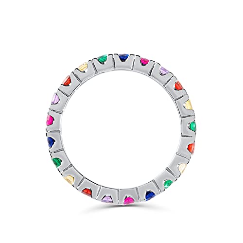 Bague éternité multicolore argent 925 pour illuminer vos tenues de soirée - 7