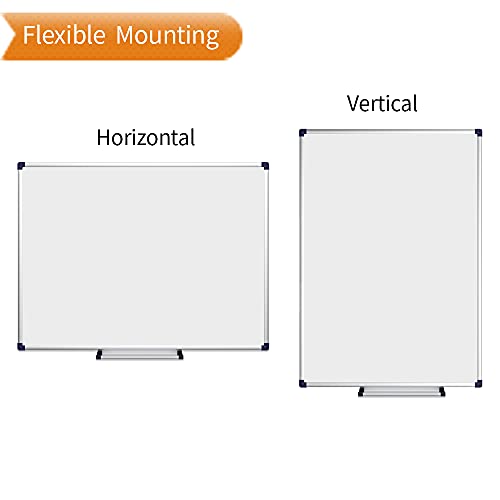 Viz-Pro Cat-Eye Magnetic Whiteboard / Dry Erase Board, 36 X 24 Inches, Silver Aluminium Frame #TOP2