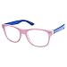 Kids Nerd Retro Two Color Frame Clear Lens Childrens Fake Eye Glasses (Age 3-10) Pink/Blue
