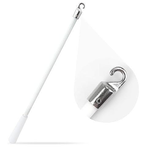 31cm White Fiberglass Blind Wand with Hook Cover