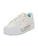 Robuste Gummi-Außensohle PUMA Damen Karmen Wild Garden Sneaker, Vapor Gray White Minty Burst, 38 EU