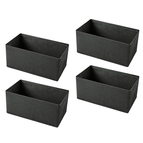 4 organizery do szafy, składane pudełko do przechowywania, organizery z materiału, pudełka do przechowywania ubrań (szare, duże: 28 x 28 x 12 cm)