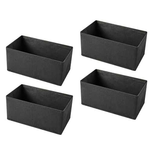 4 organizery do szafy, składane pudełko do przechowywania, organizery z materiału, pudełka do przechowywania ubrań (szare, duże: 28 x 28 x 12 cm)