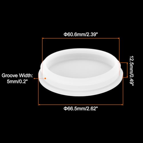 Image of MECCANIXITY 1pcs Silicone Snap in Locking Hole Plugs,60.6mm /2.4 Inch Mounting Diameter Narrow Groove Width 5mm Panel Seal Cover Round for Kitchen Bulkheads Waterproof Sealing Plugs Clear