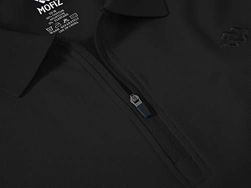 Ajezmax Men's Long Sleeve Casual Polo Shirt Solid Golf Shirts Black/L #TOP3