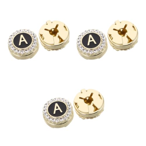 Holibanna 2 Pares Gemelos letras accesorios para barra de pulsera de guepardo accesorios pulseras gemelos de mujer gemelos y tachuelas para hombre para esmoquin Diamante Golden
