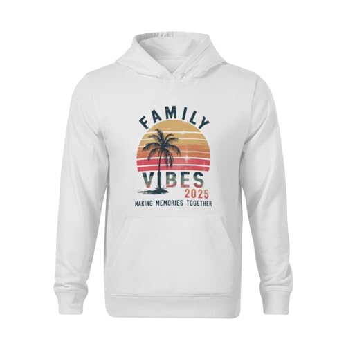 Kids Family 2025 Vibes Family Reunion Vacation Making Memories Boys Girls Lightweight Kangaroo Pocket Fleece Hoodies2