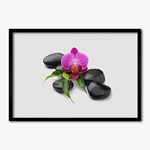 Cadre en mdf et affiche encadrée de qualite superieure Pierres de fleurs art pour mur