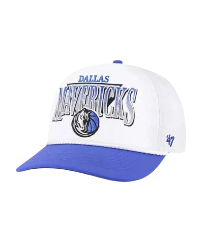 47 Dallas Mavericks Tribute Hitch Snapback Hat (US, Alpha, One Size, White/Blue)