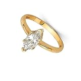 icedout 2 Ct Marquise Cut Diamond Dainty Minimalist Solitaire Engagement Ring For Women 14K Yellow Gold Plated Simple Wedding Ring 925 Sterling Silver Handmade With Care Stacking Proposal Ring