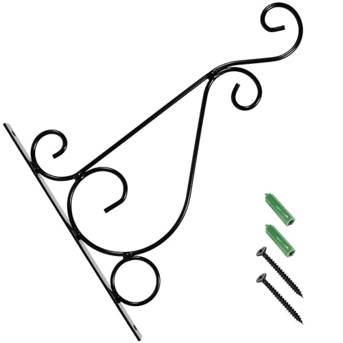 IWOWHERO Soporte de Hierro para Colgar Plantas Pequeño Gancho de Pared para Faroles y Cestas Colgantes Resistente Intemperie para Terraza Balcón y Decoración Interior